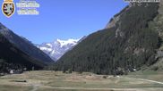 Archived webcam image showing Cogne Gran Paradiso View over the valley on 12 Jul 2026 at 10:05