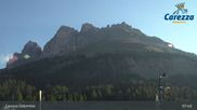 Archived webcam image showing Carezza Ski Resort: Pra di Tori - Base Station on 15 Aug 2026 at 08:48