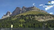 Archived webcam image showing Carezza Ski Resort: Pra di Tori - Base Station on 26 Aug 2026 at 11:54