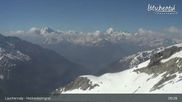 Archived webcam image showing top station gondola Gandegg-Hockenhorngrat on 28 May 2026 at 09:28