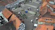 Archived webcam image showing Osterode market place on 1 Apr 2026 at 12:01