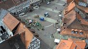Archived webcam image showing Osterode market place on 1 Apr 2026 at 14:01