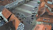 Archived webcam image showing Osterode market place on 27 Jul 2026 at 08:52