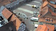 Archived webcam image showing Osterode market place on 27 Jul 2026 at 14:52