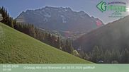 Archived webcam image showing Grünegg Alm in Dienten on 1 May 2026 at 07:44