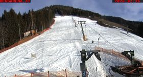 Webcam zeigt die aktuelle Schneelage in Schwabenbergarena Turnau