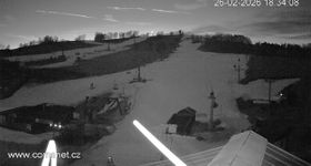 Webcam zeigt die aktuelle Schneelage in Vrchlabí - Kněžický vrch