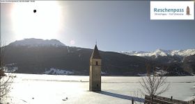 The Church Tower in the Lake Resia
