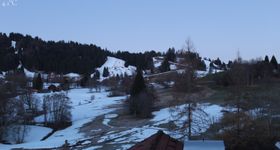 Oberstaufen: Biohotel Schratt - Blick zur Imbergbahn