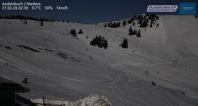 Webcam zeigt die aktuelle Schneelage in Skigebiet Niedere Bezau