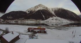 Schoeneben: Base station at lake Reschensee