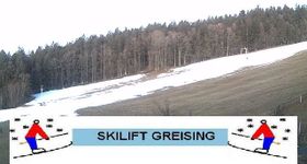 Webcam zeigt die aktuelle Schneelage in Greising