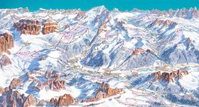 Pistenplan Fassatal (Val di Fassa)