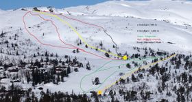 Pistenplan Hallbjønn Høyfjellssenter