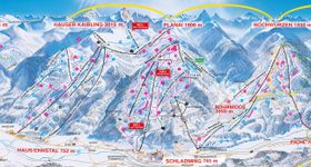 Pistenplan 4 Berge Skischaukel (Planai/Hochwurzen/Hauser Kaibling/Reiteralm)