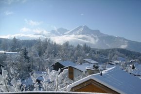 Beautiful snow and great view at our village