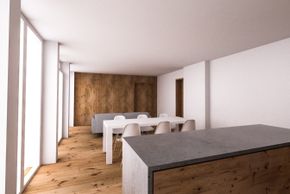 Küche und Wohnraum Appt. Rüfikopf für 4 Personen