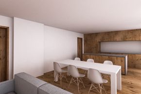 Küche und Wohnraum Appartement Rüfikopf für 4 Personen