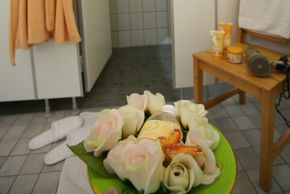 Dusche und Toiletten Bereich auf der Etage