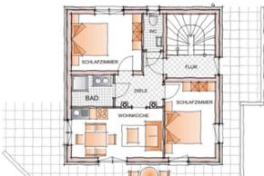 Skizze Wohnung Top3 mit großer Terrasse