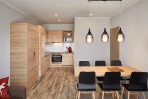 Apartement - Alpenwohnen.L - Muster Wohn-Essbereich