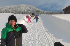 Kinder auf der Rodelbahn