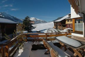 Terrasse Komfortferienwohnung Geißhornblick 180° Panorama