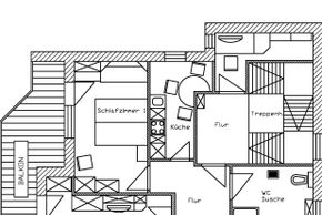 Grundriss Fewo mit Balkon