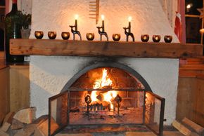 offener Kamin im Restaurant