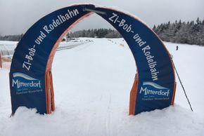 The toboggan run starts at the upper end of the Alpe conveyor belt.