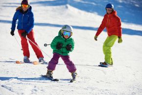 Fun on the slopes for the young and the old.