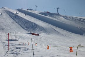 Halfpipe at the terrain park Arosa