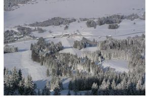 View from above on two of the three Wertach pistes.