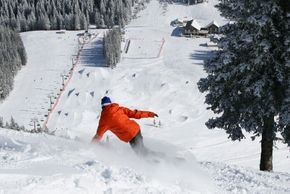 Small, but oh my! Mt Norquay's Terrain Park surprises with plenty of jumps, which pleases all freestylers.