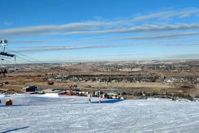 The beginners' run goes down all the way from Legacy Chair's top station.