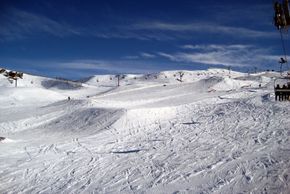 The Heavy Metal Terrain Park is located on the right hand side of the Whitestar Express and features big jumps, kickers, and rails.
