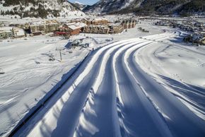 View of the tubing lanes at Copper's Tubing Hill.