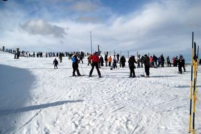 The beginner area is adjacent to the base area.