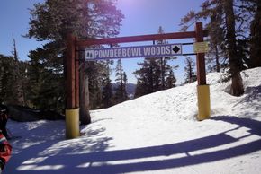 Entry to Powderbowl Woods, where you find a few nice wood runs.