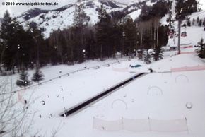 The children's magic carped is somewhat hidden above Bridger Gondola's base station.