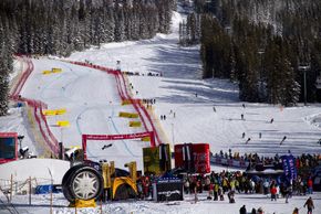 Lake Louise is usually the first stop on the FIS Alpine Ski World Cup circuit - a thrilling experience for all spectators.
