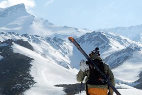 Enjoying the breathtaking scenery at Las Leñas.