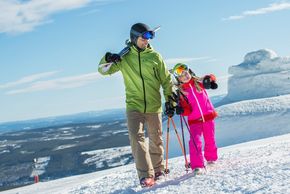 The ski resort features runs of all difficulty levels.