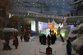 From the mall, you can peak at the goings-on inside the resort through large panoramic windows.