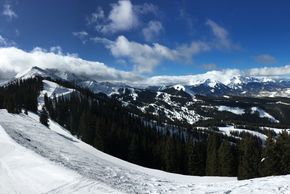 View from the top of the Plunge Lift towards Telluride's breathtaking mountain scenery.