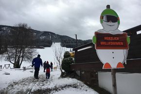 The entrance to the ski area in Mitterland.