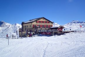 At the restaurant Schwarzsee the Matterhorn seems to be within touching distance