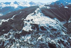 View of the slopes at Veysonnaz.