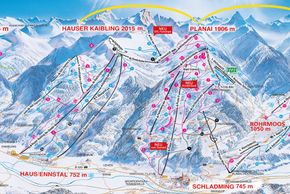 Pistenplan 4 Berge Skischaukel