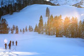 Auch Schneeschuhwandern ist rund um Immenstadt eine beliebte Freizeitoption.